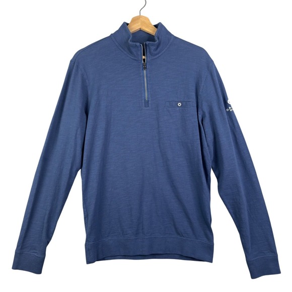 Johnnie O Half-Zip Pullover Sweatshirt Men's Size S Blue Mock neck Long sleeve - Picture 1 of 7